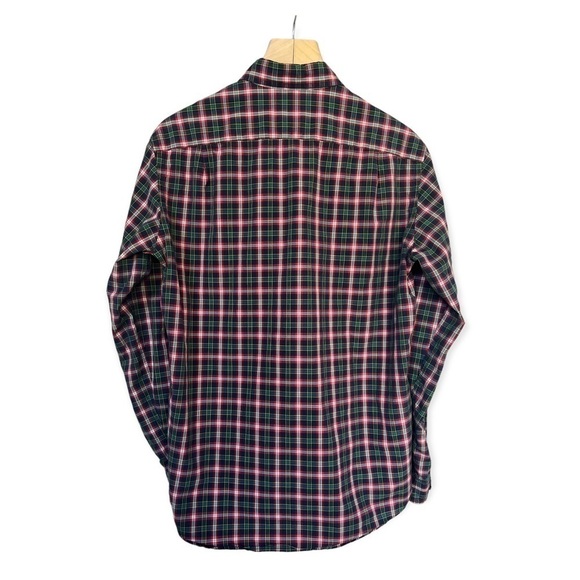 J. Crew Men’s Button Front Long Sleeve Red Green Blue Plaid Cotton Shirt, Medium - Picture 2 of 8